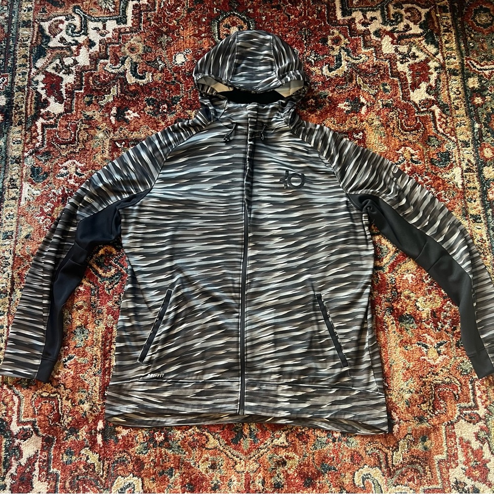 Y2K Nike Kevin Durant Dri-Fit black and grey zip up hoodie size XL